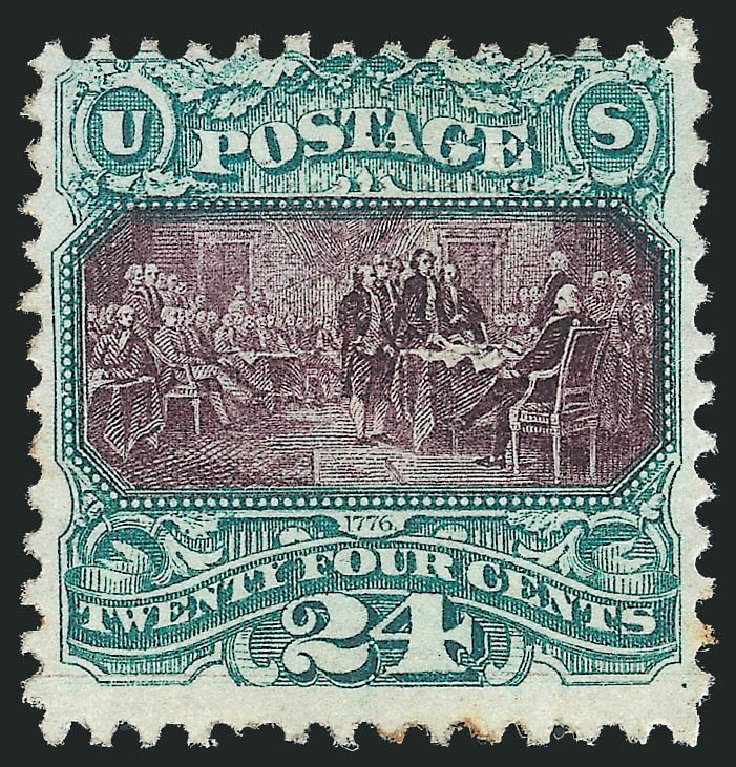 Value of US Stamps Scott Cat. 120: 24c 1869 Pictorial Declaration. Robert Siegel Auction Galleries, Oct 2011, Sale 1014, Lot 1310