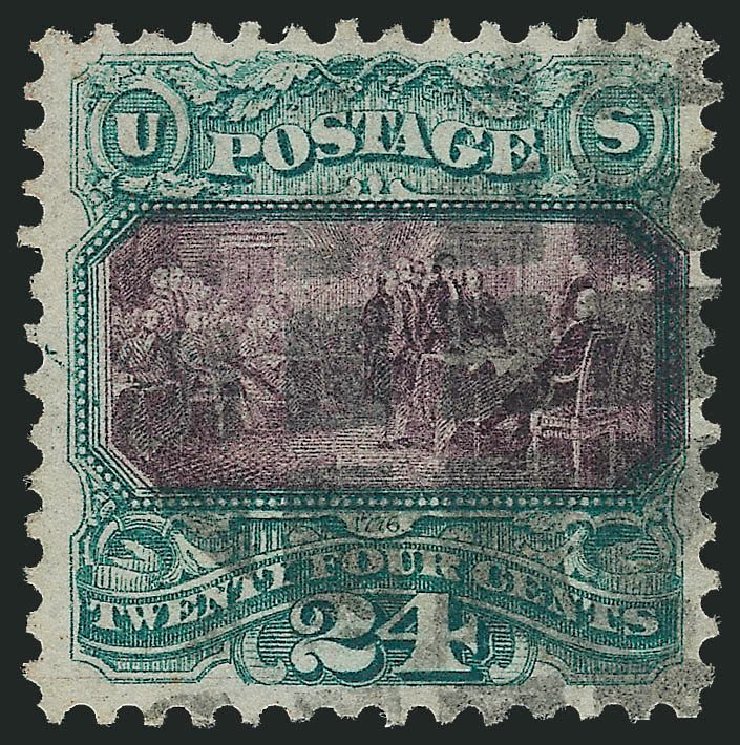 US Stamps Values Scott 120 - 1869 24c Pictorial Declaration. Robert Siegel Auction Galleries, Jul 2013, Sale 1050, Lot 250