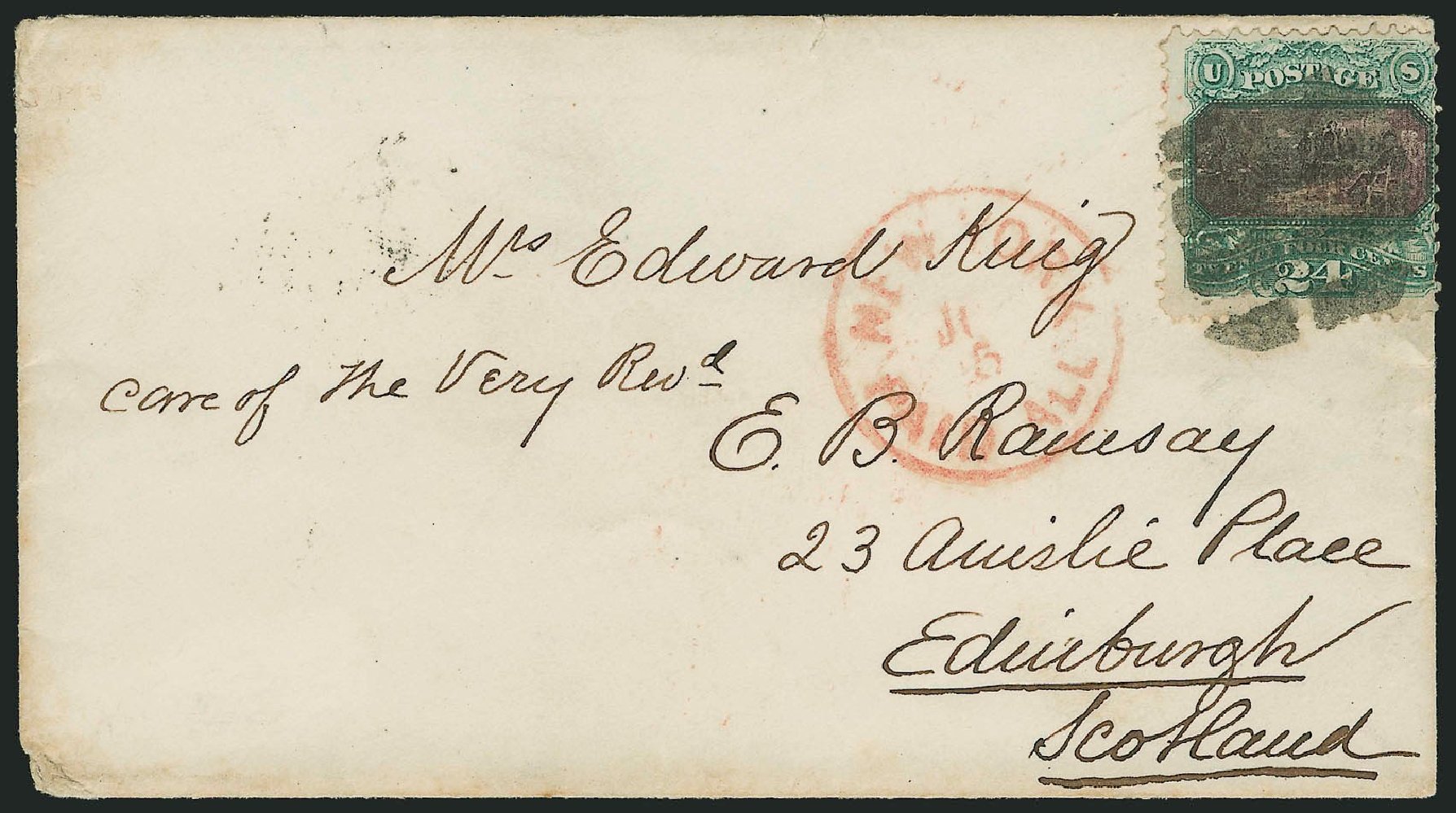 Costs of US Stamps Scott Cat. # 120 - 24c 1869 Pictorial Declaration. Robert Siegel Auction Galleries, Nov 2014, Sale 1084, Lot 3340