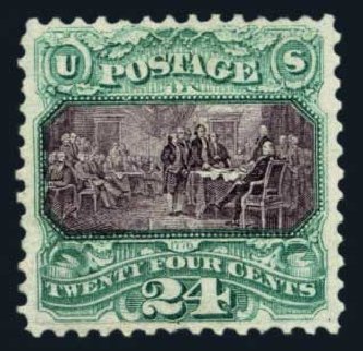 Price of US Stamps Scott Cat. 120: 1869 24c Pictorial Declaration. Harmer-Schau Auction Galleries, Aug 2014, Sale 102, Lot 1761