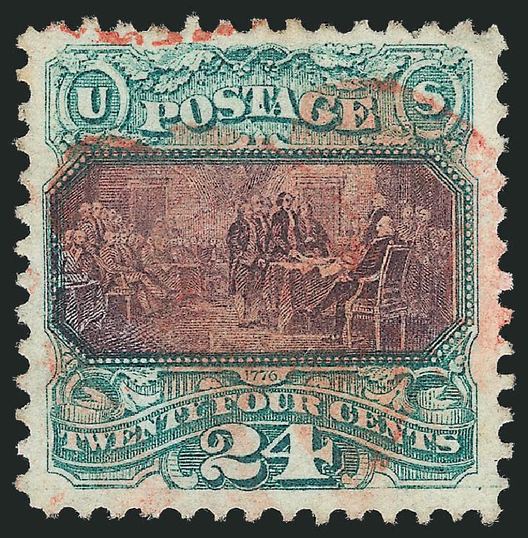 Prices of US Stamp Scott Catalogue #120 - 1869 24c Pictorial Declaration. Robert Siegel Auction Galleries, Mar 2011, Sale 1004, Lot 171