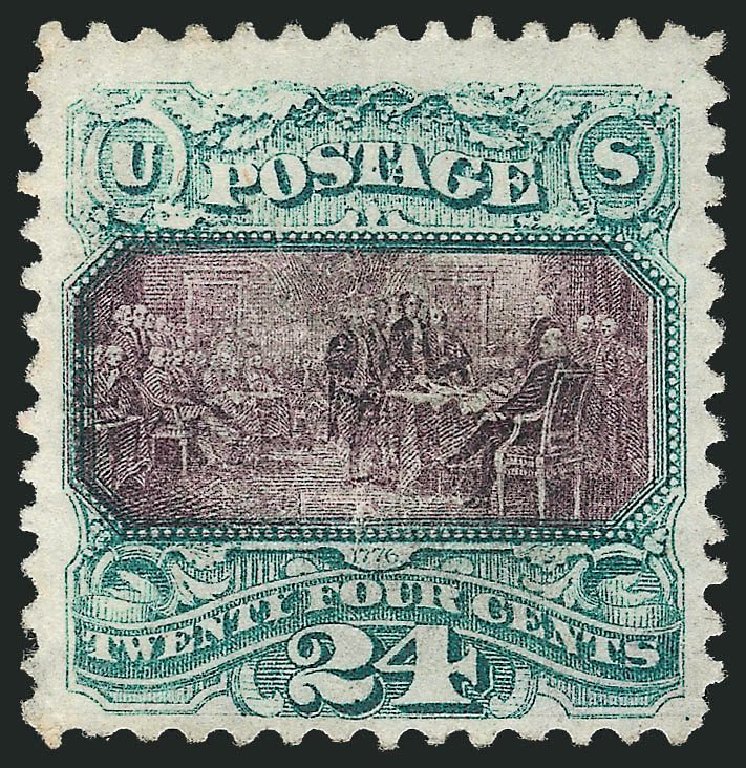 Costs of US Stamps Scott Catalog 120 - 24c 1869 Pictorial Declaration. Robert Siegel Auction Galleries, Jul 2014, Sale 1077, Lot 121