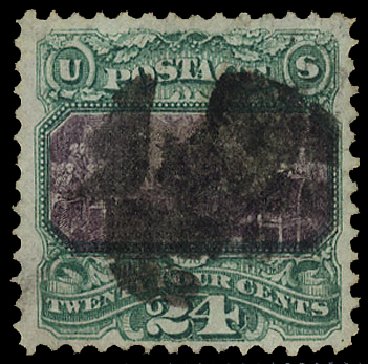 Values of US Stamp Scott #120 - 1869 24c Pictorial Declaration. Cherrystone Auctions, Jan 2010, Sale 201001, Lot 94