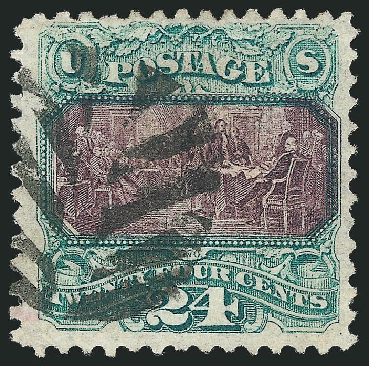 US Stamps Prices Scott Catalog # 120: 24c 1869 Pictorial Declaration. Robert Siegel Auction Galleries, Oct 2011, Sale 1013, Lot 224