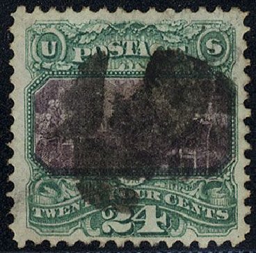 US Stamp Values Scott 120 - 1869 24c Pictorial Declaration. Cherrystone Auctions, Jan 2008, Sale 200801, Lot 1115