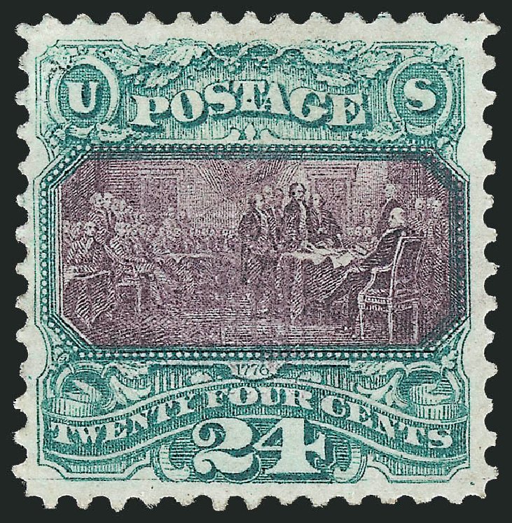 US Stamps Price Scott Cat. # 120: 1869 24c Pictorial Declaration. Robert Siegel Auction Galleries, Jun 2009, Sale 973, Lot 105