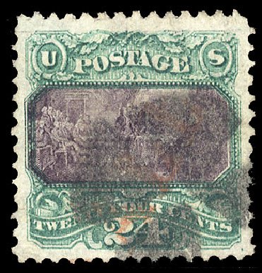 US Stamps Price Scott Catalog 120: 24c 1869 Pictorial Declaration. Cherrystone Auctions, Jan 2013, Sale 201301, Lot 13