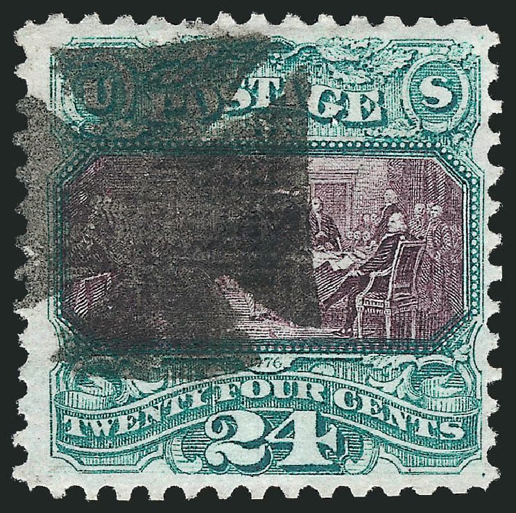 Costs of US Stamp Scott Catalogue # 120: 1869 24c Pictorial Declaration. Robert Siegel Auction Galleries, Oct 2011, Sale 1013, Lot 223