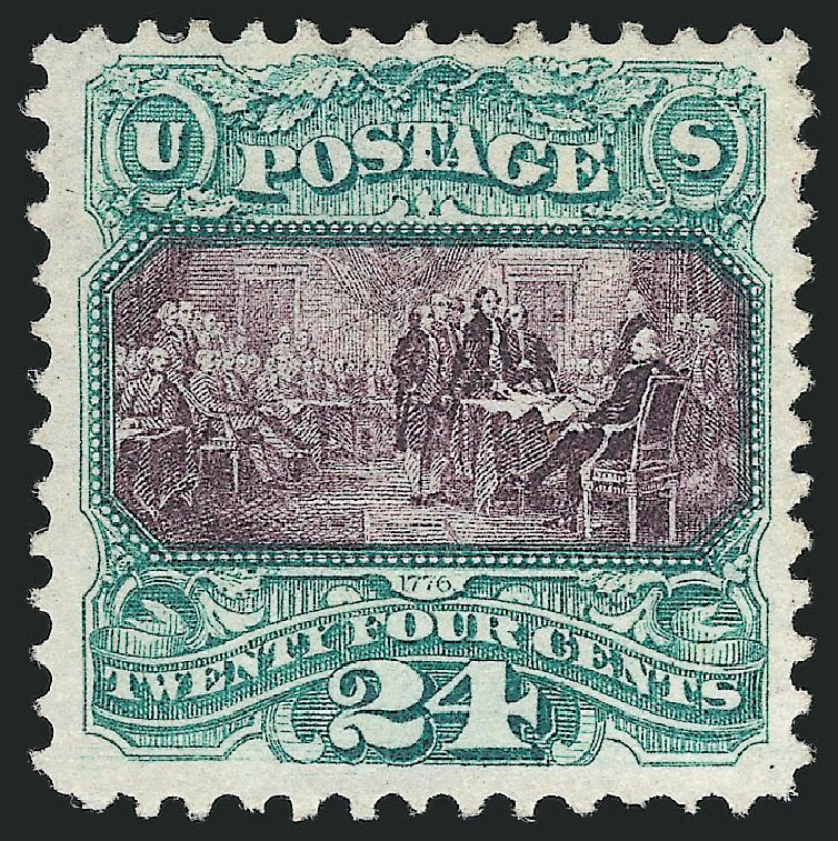US Stamp Price Scott #120: 1869 24c Pictorial Declaration. Robert Siegel Auction Galleries, Sep 2009, Sale 976, Lot 1463