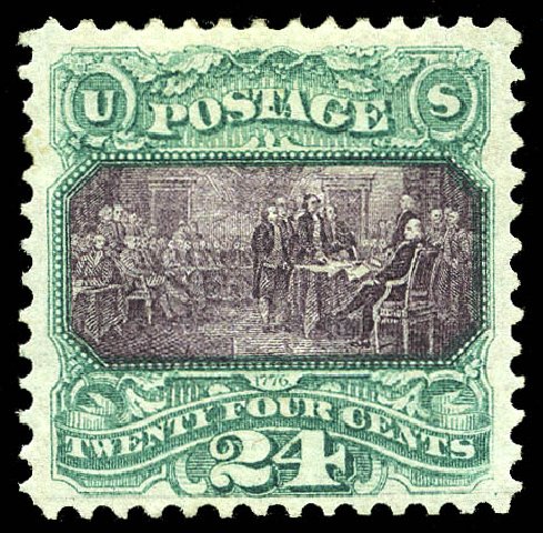 US Stamp Price Scott 120: 24c 1869 Pictorial Declaration. Matthew Bennett International, May 2014, Sale 350, Lot 216