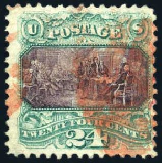 Prices of US Stamps Scott Catalogue #120 - 24c 1869 Pictorial Declaration. Harmer-Schau Auction Galleries, Feb 2010, Sale 84, Lot 1386