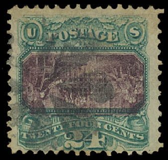 Prices of US Stamps Scott Catalog 120: 24c 1869 Pictorial Declaration. Daniel Kelleher Auctions, Oct 2012, Sale 632, Lot 1036