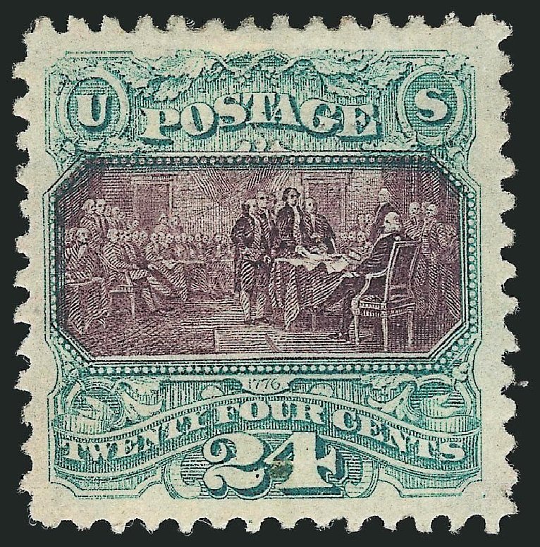 US Stamps Values Scott 120 - 1869 24c Pictorial Declaration. Robert Siegel Auction Galleries, Mar 2014, Sale 1067, Lot 1116