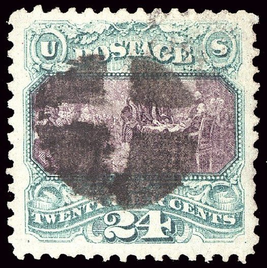 Cost of US Stamps Scott Catalog 120: 24c 1869 Pictorial Declaration. Spink Shreves Galleries, Jan 2014, Sale 146, Lot 256