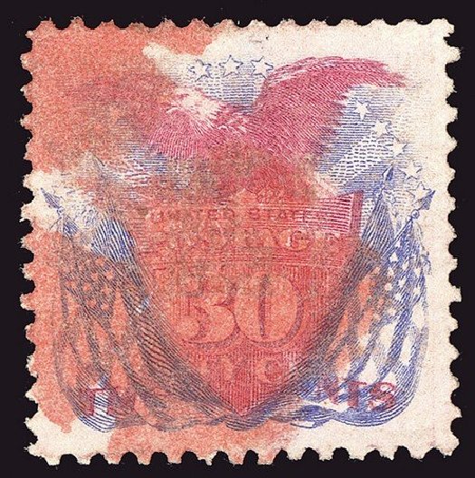 US Stamps Value Scott Catalogue # 121 - 30c 1869 Pictorial Shield Eagle Flags. Spink Shreves Galleries, Jan 2014, Sale 146, Lot 257