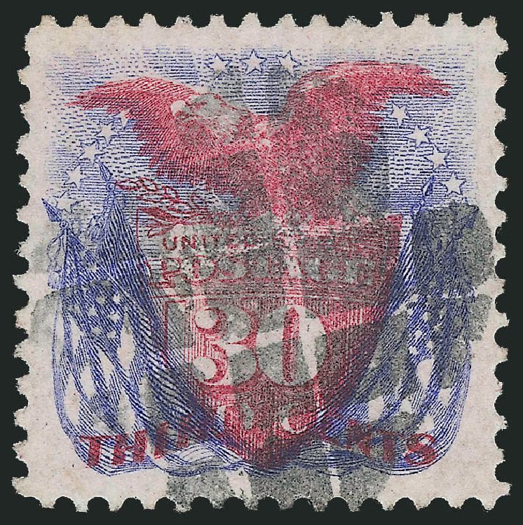 Price of US Stamp Scott Catalog #121: 30c 1869 Pictorial Shield Eagle Flags. Robert Siegel Auction Galleries, Mar 2012, Sale 1019, Lot 468