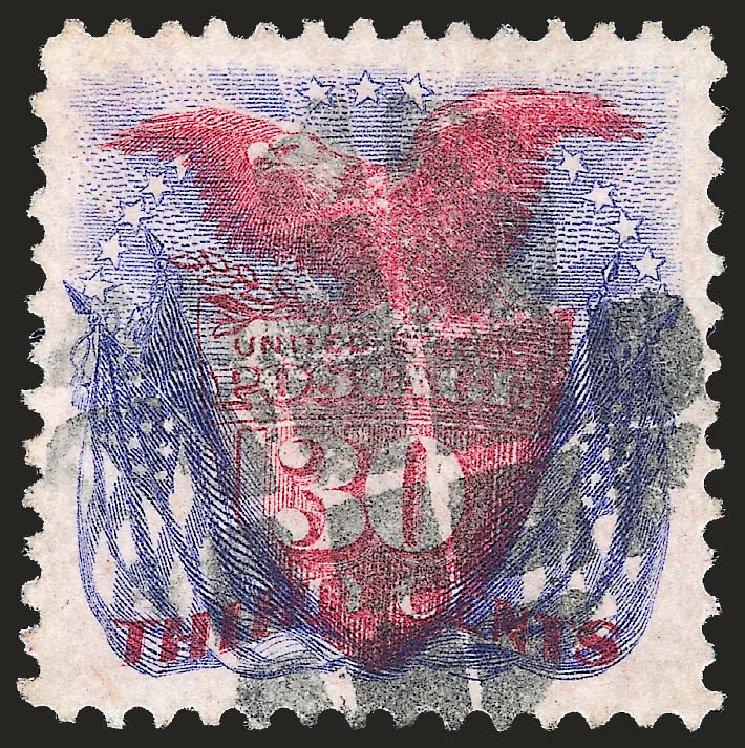 Values of US Stamps Scott Catalogue # 121: 30c 1869 Pictorial Shield Eagle Flags. Robert Siegel Auction Galleries, Oct 2008, Sale 963, Lot 688