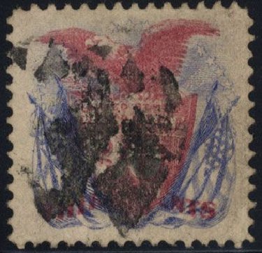 Costs of US Stamps Scott Catalogue 121 - 30c 1869 Pictorial Shield Eagle Flags. Cherrystone Auctions, Mar 2008, Sale 200803, Lot 159