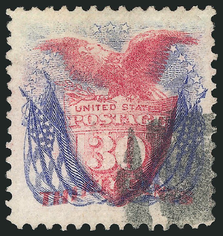US Stamp Price Scott Cat. #121: 30c 1869 Pictorial Shield Eagle Flags. Robert Siegel Auction Galleries, Dec 2011, Sale 1017, Lot 559
