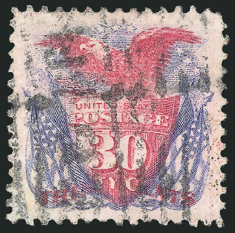 Prices of US Stamp Scott Cat. # 121: 30c 1869 Pictorial Shield Eagle Flags. Robert Siegel Auction Galleries, Dec 2012, Sale 1037, Lot 1679