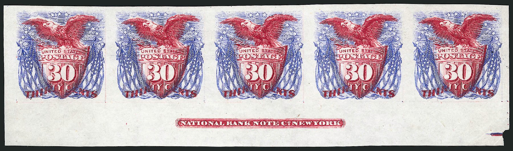 Costs of US Stamps Scott Catalog #121 - 30c 1869 Pictorial Shield Eagle Flags. Robert Siegel Auction Galleries, Oct 2008, Sale 963, Lot 639