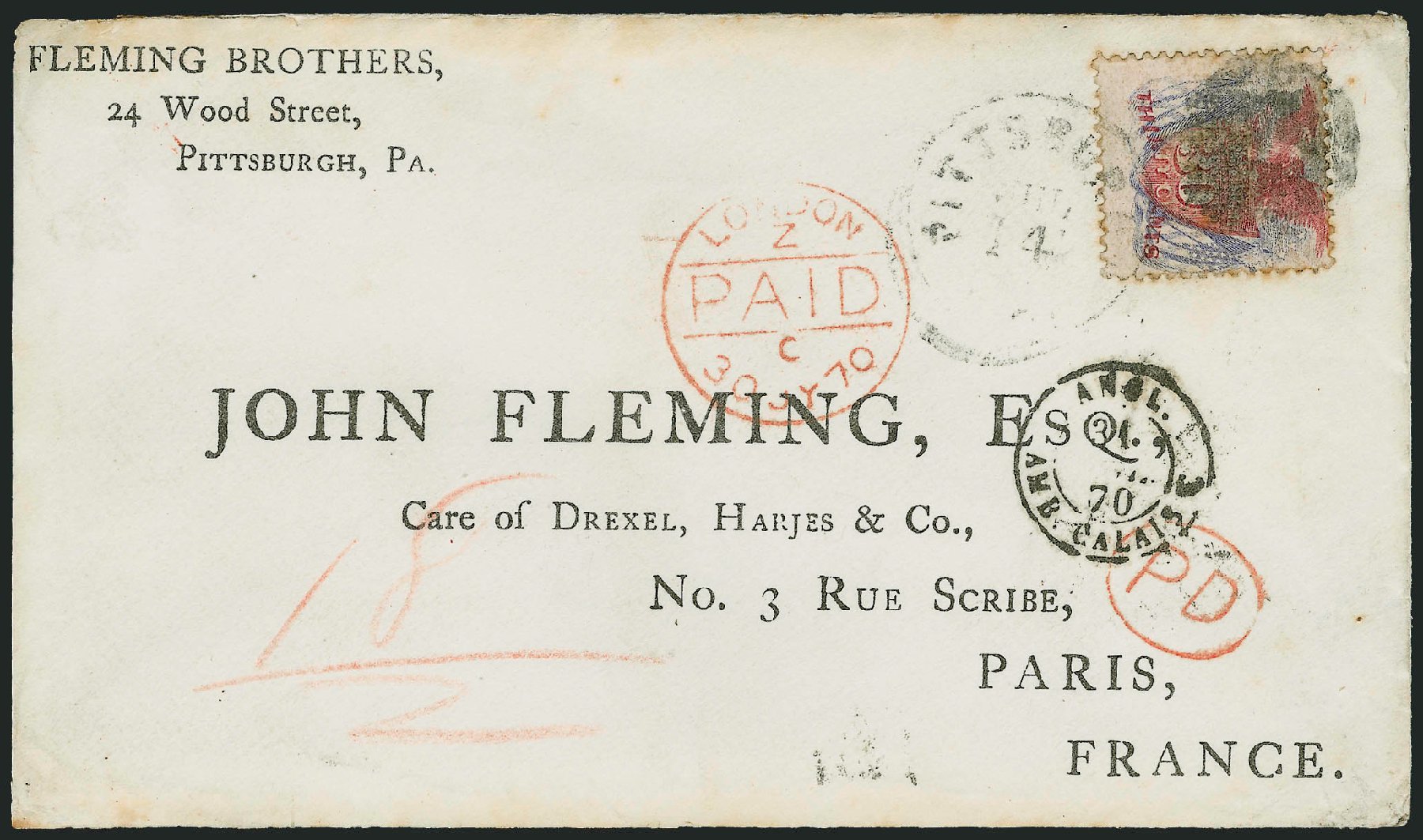 US Stamps Price Scott # 121 - 1869 30c Pictorial Shield Eagle Flags. Robert Siegel Auction Galleries, Mar 2011, Sale 1004, Lot 180