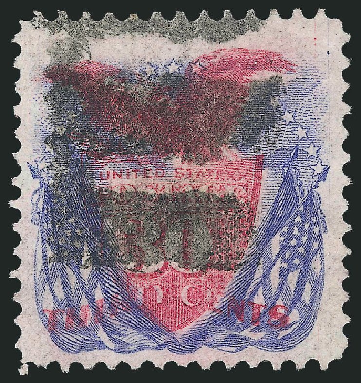 US Stamp Prices Scott Catalog #121 - 30c 1869 Pictorial Shield Eagle Flags. Robert Siegel Auction Galleries, Dec 2011, Sale 1017, Lot 560