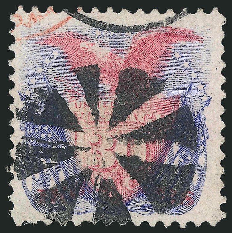 Prices of US Stamp Scott Catalog 121 - 1869 30c Pictorial Shield Eagle Flags. Robert Siegel Auction Galleries, Dec 2013, Sale 1062, Lot 330