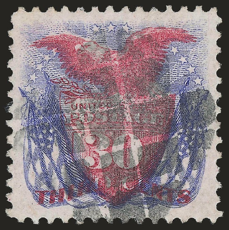 Prices of US Stamps Scott Catalog #121: 30c 1869 Pictorial Shield Eagle Flags. Robert Siegel Auction Galleries, Sep 2009, Sale 976, Lot 1470