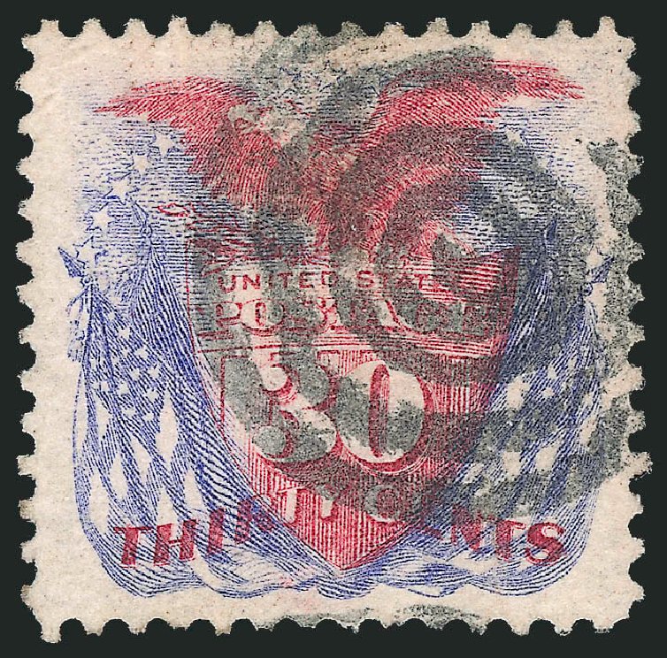 Value of US Stamps Scott Catalogue 121 - 30c 1869 Pictorial Shield Eagle Flags. Robert Siegel Auction Galleries, Jun 2011, Sale 1011, Lot 521