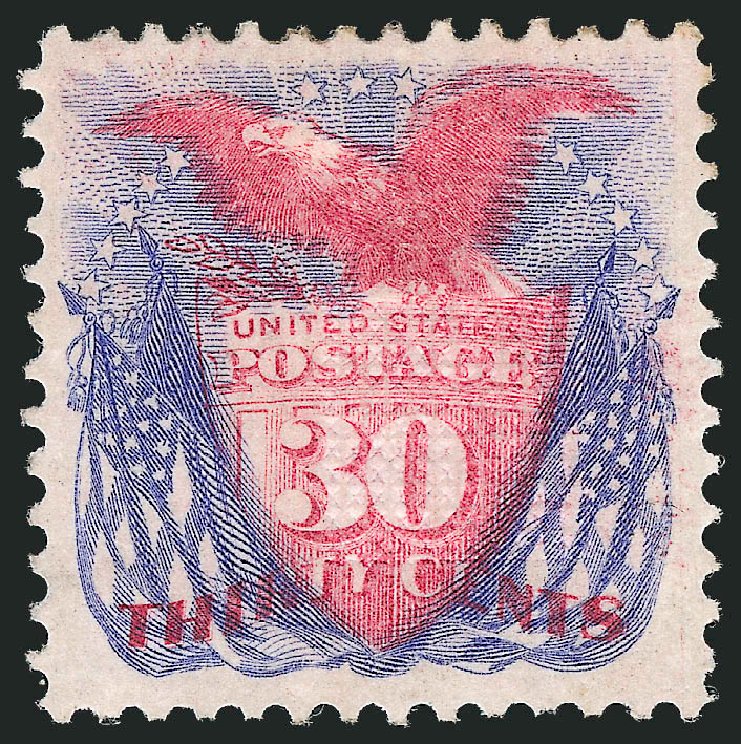 Costs of US Stamps Scott Cat. #121 - 1869 30c Pictorial Shield Eagle Flags. Robert Siegel Auction Galleries, Oct 2011, Sale 1013, Lot 141
