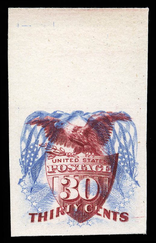 Costs of US Stamps Scott Cat. 121 - 30c 1869 Pictorial Shield Eagle Flags. Matthew Bennett International, Sep 2012, Sale 346, Lot 714