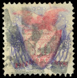US Stamp Prices Scott Catalog #121: 30c 1869 Pictorial Shield Eagle Flags. Daniel Kelleher Auctions, Mar 2014, Sale 648, Lot 2064