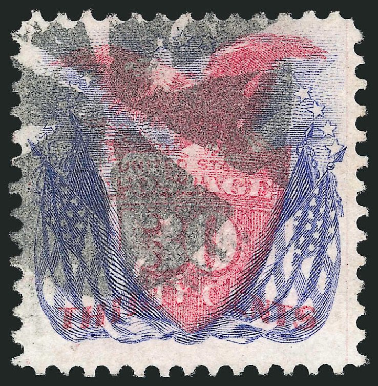 US Stamp Price Scott Catalog #121 - 30c 1869 Pictorial Shield Eagle Flags. Robert Siegel Auction Galleries, Jun 2011, Sale 1011, Lot 524
