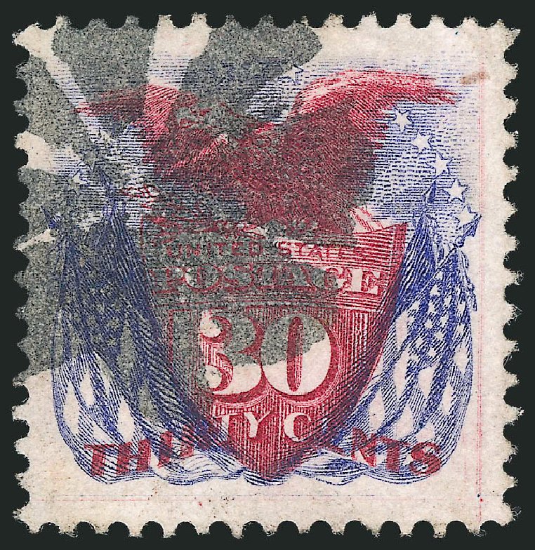 Prices of US Stamps Scott Cat. 121 - 30c 1869 Pictorial Shield Eagle Flags. Robert Siegel Auction Galleries, Oct 2011, Sale 1014, Lot 1314