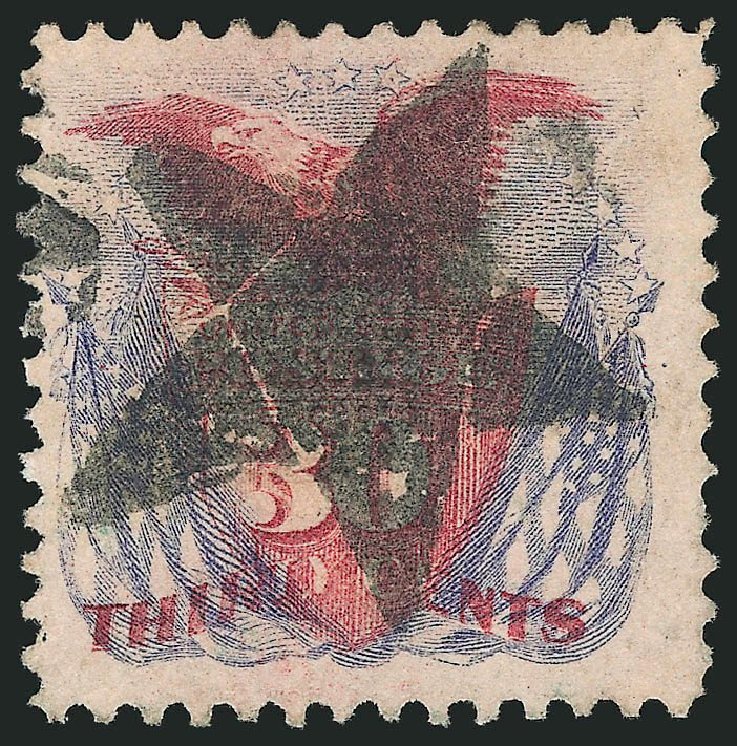 US Stamps Price Scott #121 - 30c 1869 Pictorial Shield Eagle Flags. Robert Siegel Auction Galleries, Mar 2014, Sale 1067, Lot 1124