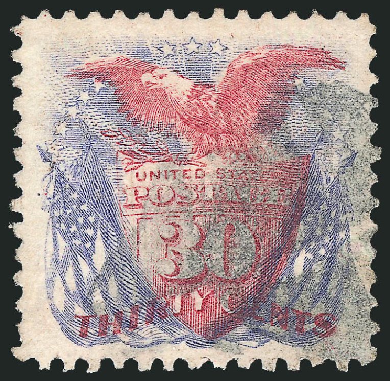 Values of US Stamps Scott Catalogue 121: 30c 1869 Pictorial Shield Eagle Flags. Robert Siegel Auction Galleries, Jun 2009, Sale 975, Lot 1364