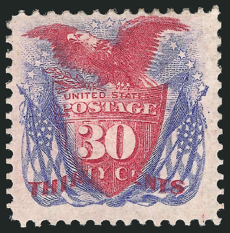 US Stamps Price Scott Cat. # 121: 30c 1869 Pictorial Shield Eagle Flags. Robert Siegel Auction Galleries, Sep 2009, Sale 976, Lot 1474