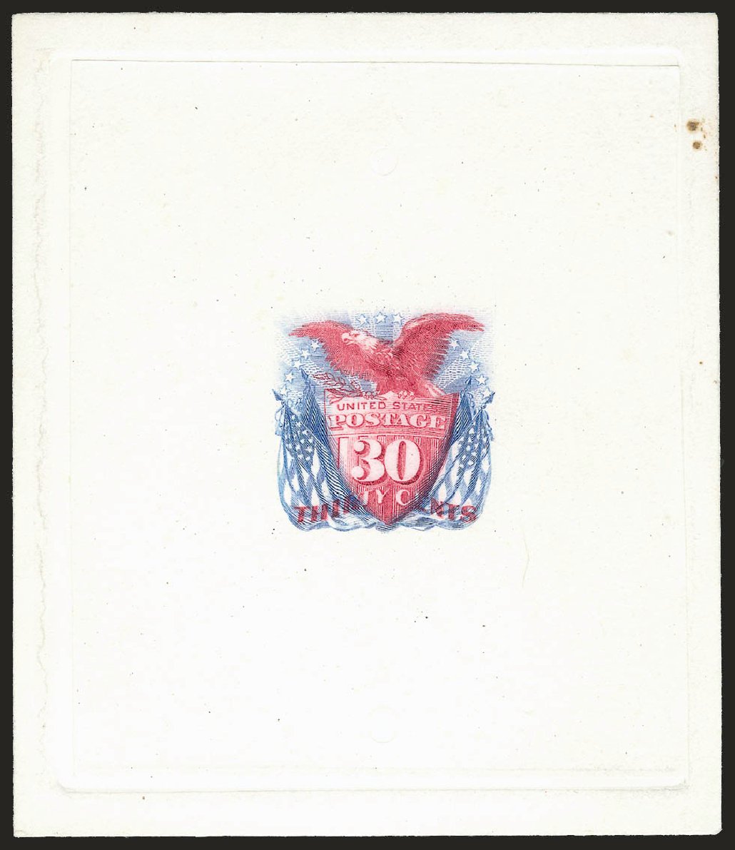 US Stamp Price Scott Catalog 121: 30c 1869 Pictorial Shield Eagle Flags. Robert Siegel Auction Galleries, Dec 2009, Sale 982, Lot 5294