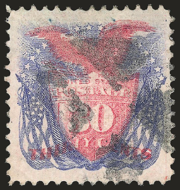 Costs of US Stamps Scott Cat. #121 - 30c 1869 Pictorial Shield Eagle Flags. Robert Siegel Auction Galleries, Dec 2009, Sale 982, Lot 5354