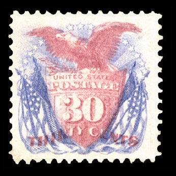 Price of US Stamp Scott Catalog #121: 30c 1869 Pictorial Shield Eagle Flags. Cherrystone Auctions, Mar 2010, Sale 201003, Lot 105
