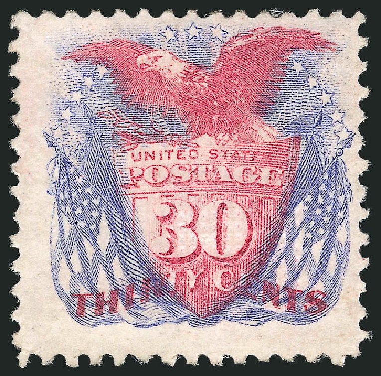 US Stamp Prices Scott 121: 30c 1869 Pictorial Shield Eagle Flags. Robert Siegel Auction Galleries, Mar 2011, Sale 1007, Lot 2295