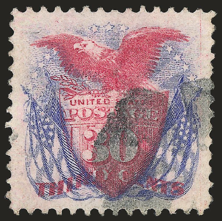 US Stamps Prices Scott Cat. # 121 - 30c 1869 Pictorial Shield Eagle Flags. Robert Siegel Auction Galleries, Dec 2008, Sale 967, Lot 4245