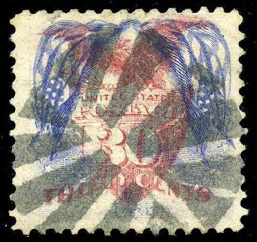 Price of US Stamps Scott # 121: 1869 30c Pictorial Shield Eagle Flags. Matthew Bennett International, Feb 2015, Sale 351, Lot 102