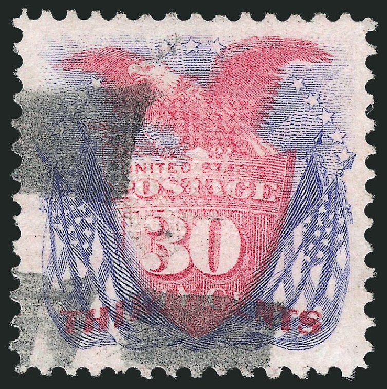 US Stamp Price Scott Cat. # 121: 1869 30c Pictorial Shield Eagle Flags. Robert Siegel Auction Galleries, Jun 2012, Sale 1026, Lot 1272