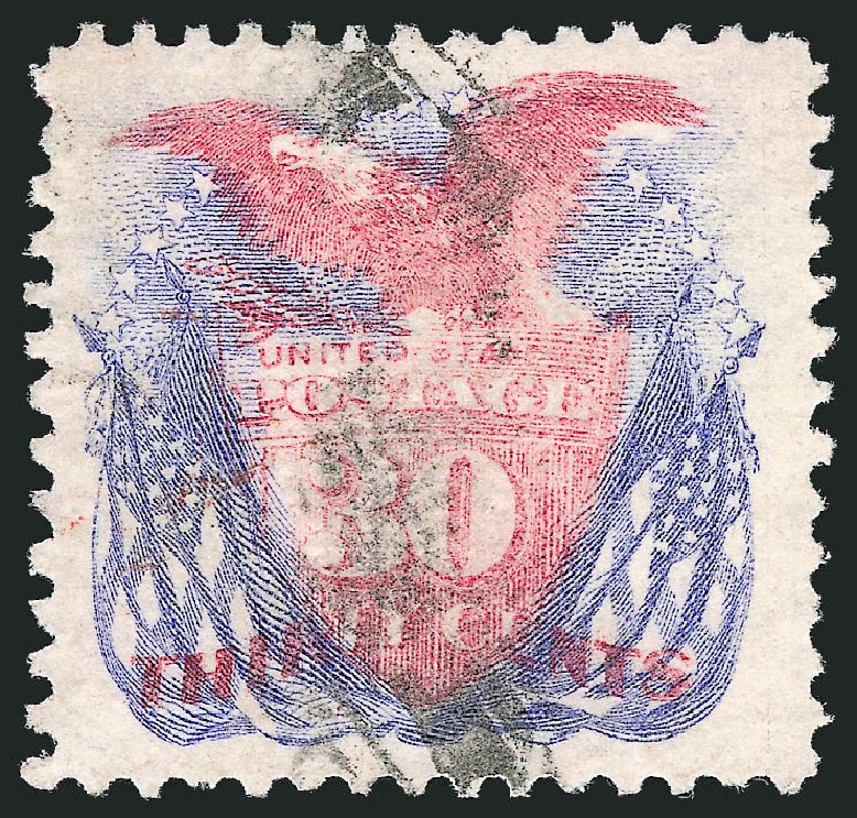 US Stamp Price Scott Cat. # 121: 30c 1869 Pictorial Shield Eagle Flags. Robert Siegel Auction Galleries, Sep 2009, Sale 976, Lot 1472