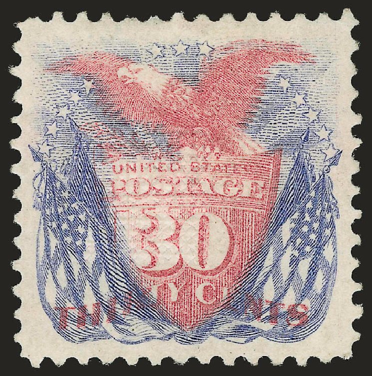Prices of US Stamp Scott Catalogue 121 - 30c 1869 Pictorial Shield Eagle Flags. Robert Siegel Auction Galleries, Dec 2009, Sale 978, Lot 1032