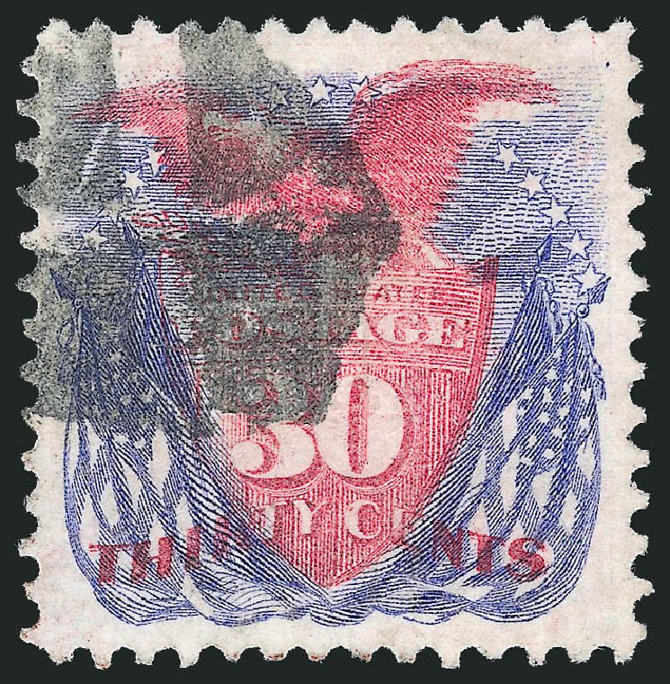 US Stamps Prices Scott Catalog # 121: 1869 30c Pictorial Shield Eagle Flags. Robert Siegel Auction Galleries, Dec 2009, Sale 982, Lot 5352