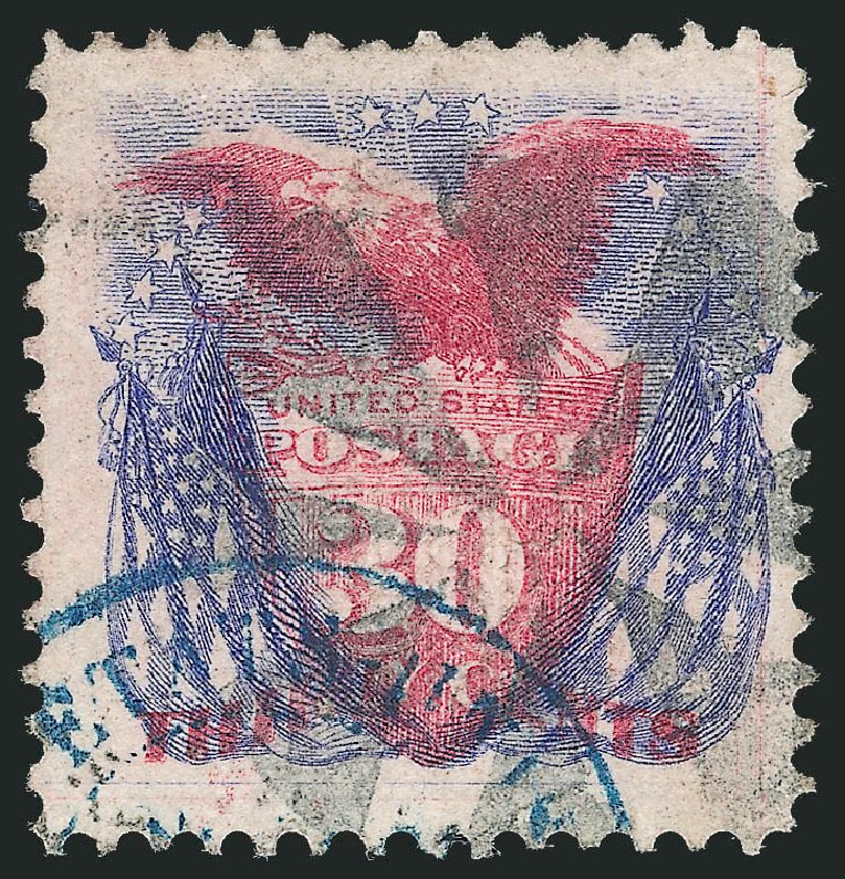 Values of US Stamps Scott Cat. #121: 30c 1869 Pictorial Shield Eagle Flags. Robert Siegel Auction Galleries, Apr 2010, Sale 984, Lot 422