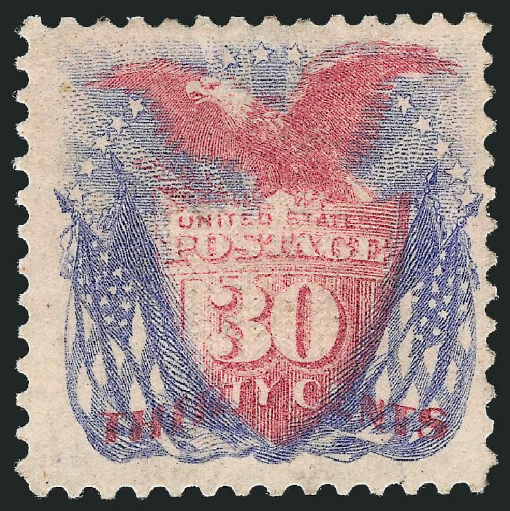 US Stamp Price Scott Catalogue #121: 30c 1869 Pictorial Shield Eagle Flags. Robert Siegel Auction Galleries, Oct 2011, Sale 1014, Lot 1313